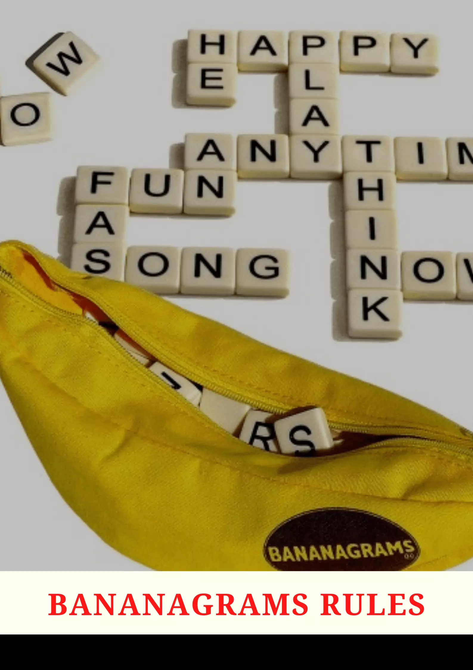 Banangrams Rules, how to play bananagrams rules & guidelines