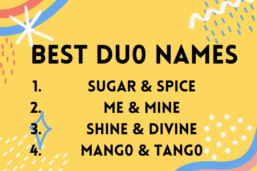 Duo Names Best Creative Funny Unique Duo Names List