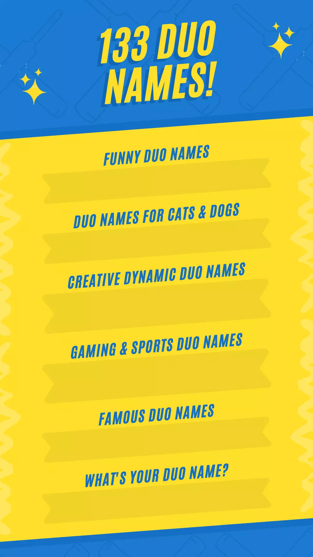 Duo Names Best Creative Funny Unique Duo Names List 2022 