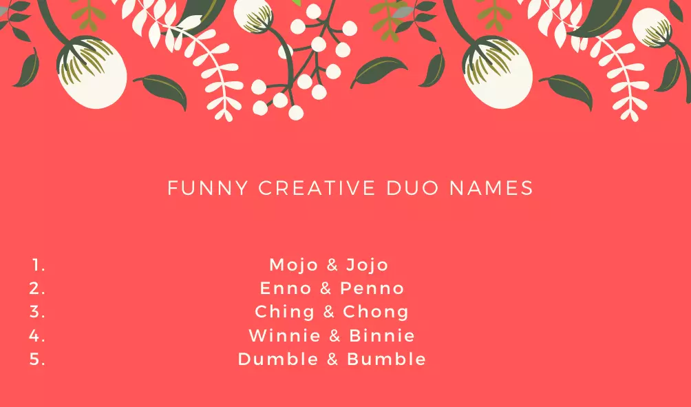 Duo Names [ Best Creative, Funny, Unique Duo Names List-2022 ]
