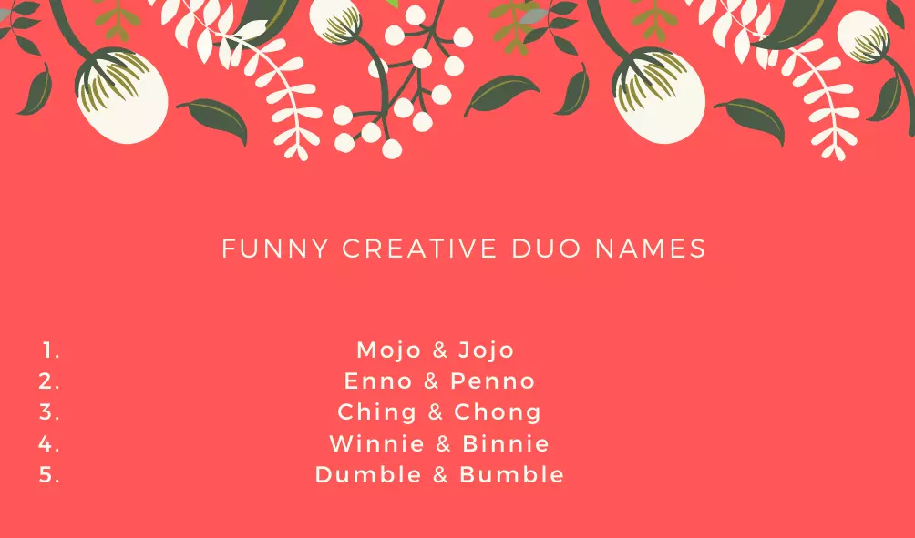 Duo Names Best Creative Funny Unique Duo Names List