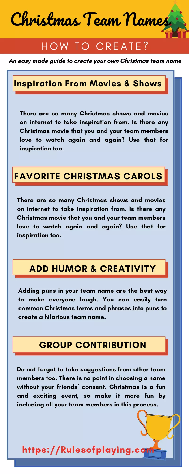Christmas Team Name- How to create your own