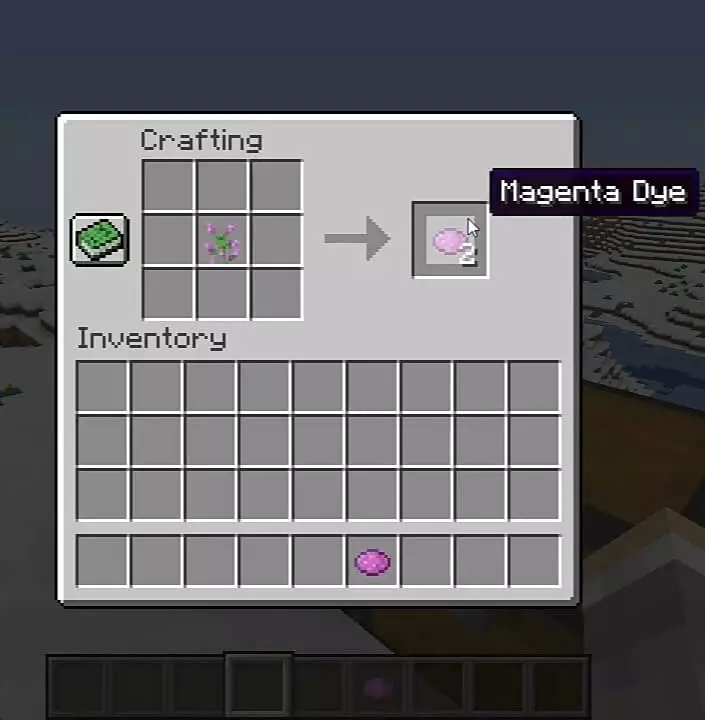 Making Magenta Dye in Minecraft