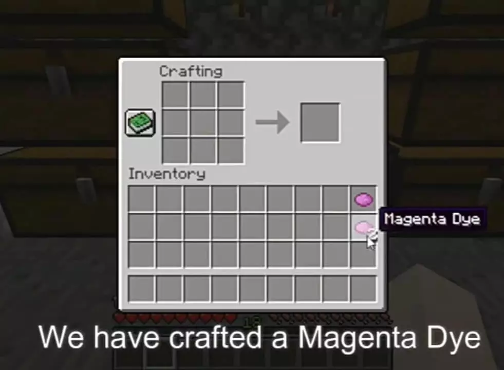 Making Magenta Dye in Minecraft