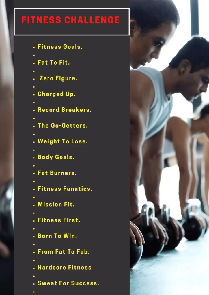 Fitness Challenge Team Names