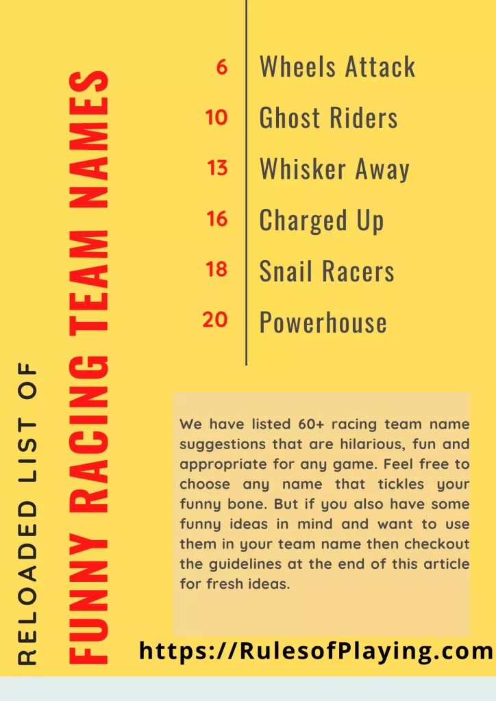 Funny Racing Team Names
