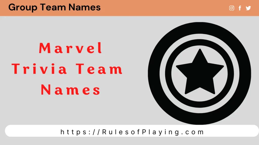 Marvel Trivia Team Names